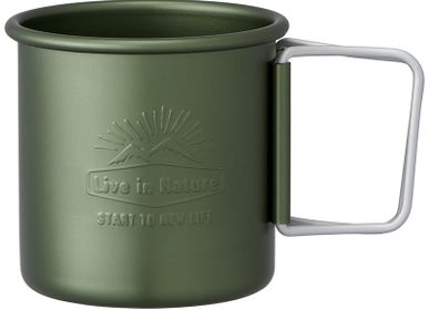 Barbecues - Aluminum mug cup (Camping, Trekking) - 300 ml with folding handle/SKATER - Designed in Japan - ABINGPLUS