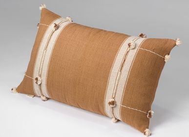 Fabric cushions - LAWAYAM Backstrap Loom Hand Woven Natural Color Dyed Hand Stitched Cushion Cover  - HER WORKS