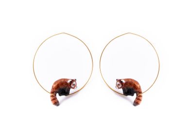 Jewelry - Red Panda Triangle Hoop Earrings - NACH