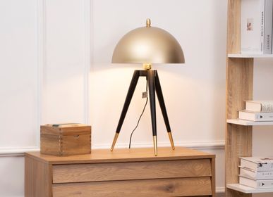 Table lamps - Art Deco style table lamp gilded black metal - AOSOM BUSINESS
