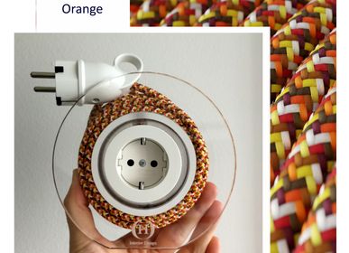 Objets design - Rallonge pour 2 prises - Orange Pixel - OH INTERIOR DESIGN