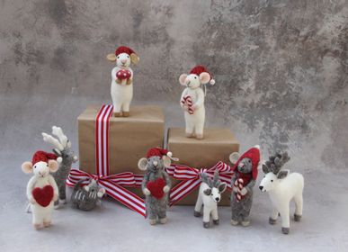 Autres décorations de Noël - Bonhomme de neige en feutre fabriqué à la main - Commerce équitable - Décoration de Noël - Design danois - EN GRY & SIF