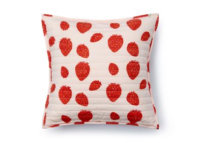 Coussins textile - Coussin matelassé en coton bio - Pink strawberry - HOLI AND LOVE