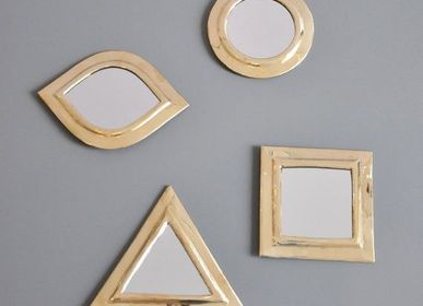 Mirrors - Set of 3 handmade copper mirrors  - MON SOUK FRANCE