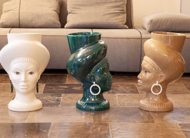 Vases - POP! MOORISH HEAD, handmade in Italy, Sicily. 2021 - MOSCHE BIANCHE