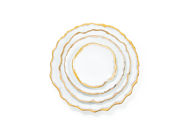 Formal plates - Gold Desire dinnerware set in Limoges porcelain - NON SANS RAISON PORCELAINE DE LIMOGES