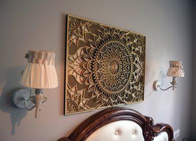 Autres décorations murales - Mandala en bois, décoration d'appartement - BHDECOR