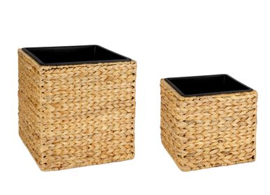 Caskets and boxes - SET 2 WATER HYACINTH PLANTER  36,5X37X36,5 AX22213 - ANDREA HOUSE