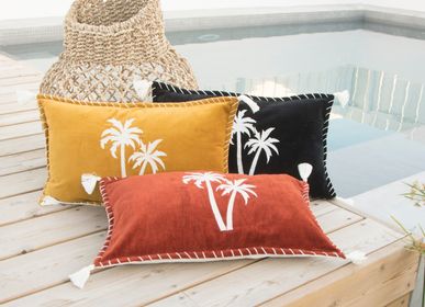 Fabric cushions - Bali cotton/velvet cushion - FEBRONIE