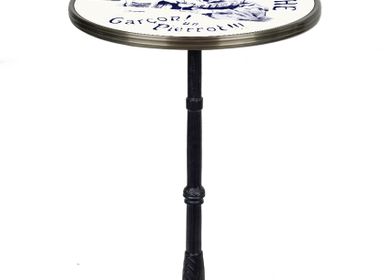 Autres tables  -  Table Bistrot Pierrot, 51 cm de Diamètre, Bord Laiton - BONNECAZE ABSINTHE & HOME