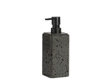 Installation accessories - Black travertine soap dispenser 7x7x19 cm BA22184  - ANDREA HOUSE