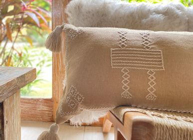 Comforters and pillows - Coussin Santa Ana Texturé Taupe - MY BALI LIVING