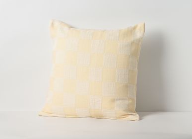 Fabric cushions - Kokoku-no-Asa Linen Cushion Cover 【Ichimatsu】 - WESTY