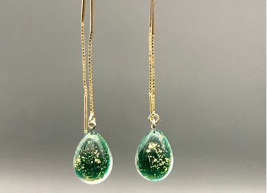Jewelry - Emerald gold earrings - LASFARGUES-CREATIONS