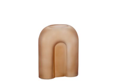 Vases - Glass vase matte brown rainbow 16x7x20 cm CR22067  - ANDREA HOUSE