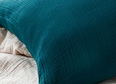 Bed linens - Double gaze de coton Tendresse Paon - Duvet set - ESSIX