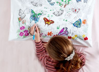 Bed linens - colour & learn butterfly pillowcase - EATSLEEPDOODLE