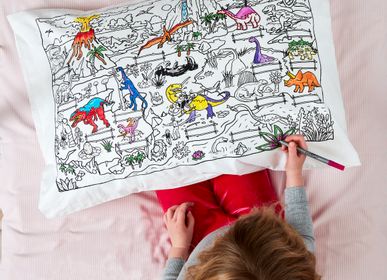Bed linens - Colour & Learn Dinosaur Pillowcase - EATSLEEPDOODLE