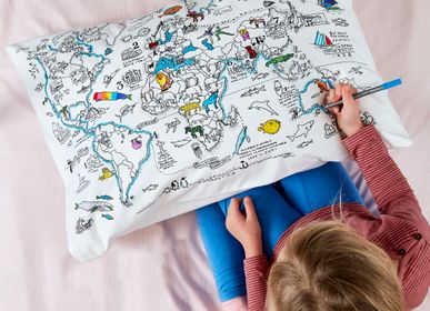 Chambres d'enfants - taie d'oreille dessin carte du monde - EATSLEEPDOODLE