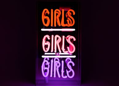 Decorative objects - 'Girls Girls Girls' Acrylic Box Neon Light - LOCOMOCEAN