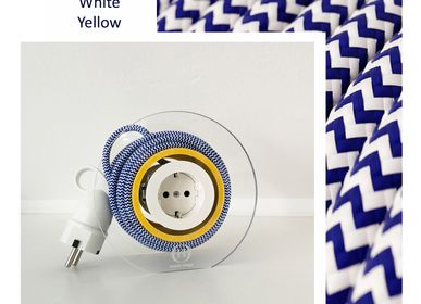 Design objects - Extension Cord for 2 Plugs - Navy & White & Yellow - OH INTERIOR DESIGN