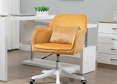 Assises pour bureau - Chaise de bureau massante velours jaune - AOSOM BUSINESS