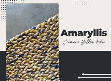 Tapis classiques - Tapis Amaryllis Cremeria Jaune Bleu - WEAVEMANILA