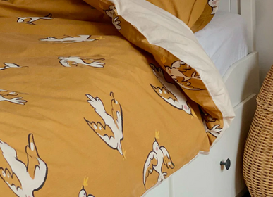 Bed linens - ORGANIC COTTON DUVET COVER/BIRD+FREE POSTER - STUDIOLOCO