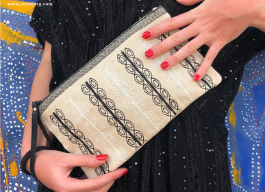 Clutches - Striped Embroidered Clutches - JO & MARG
