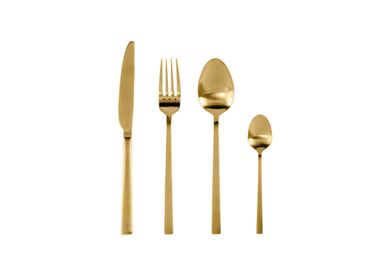 Kitchen utensils - MS22057 4-Piece Cutlery Set Stainless Steel Matt Gold 25x16.5x3.5 cm  - ANDREA HOUSE