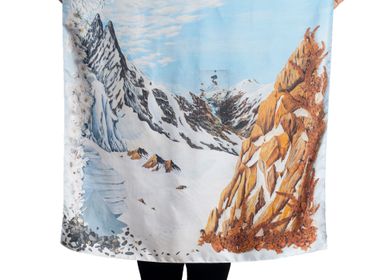 Scarves - Square silk scarf, “Paradis Perdus” collection, “Montagne” model - CÉLINE DOMINIAK