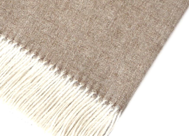 Scarves - 100% baby alpaca bedspread Small herringbone pattern  - PUEBLO