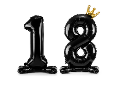 Decorative objects - Standing foil balloon Number ''18'' - PARTYDECO