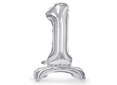 Decorative objects - Standing foil balloon Numbers from 0 to 9, silver - PARTYDECO