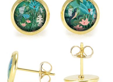 Jewelry - Ears Studs gold Les Parisiennes Douanier Rousseau - LES PARISIENNES D'EMILIE FIALA
