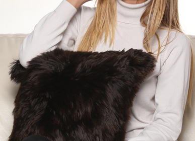 Fabric cushions - Suri Alpaca Fur Cushion Cover. Luxury and sustainable. Natural certified fibers - PUEBLO