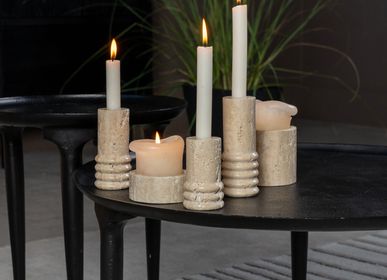 Objets de décoration - TRAVERTINE CANDLE HOLDERS - LIFESTYLE 94 HOME COLLECTION