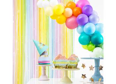 Decorative objects - Foil Balloon Happy Birthday, Party curtain, Party hats Stars - PARTYDECO