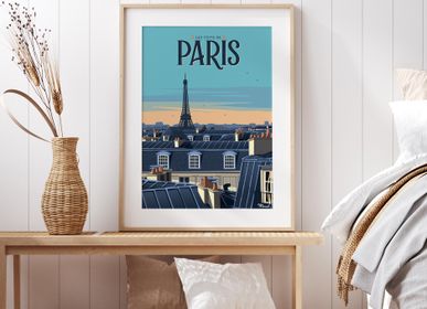 Poster - Poster PARIS "The Rooftops" - MARCEL TRAVELPOSTERS