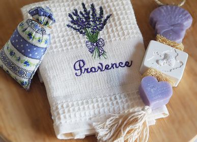 Tea towel - Lavender Embroidered Honeycomb Tea Towel 45x70 - NATURE A SUIVRE
