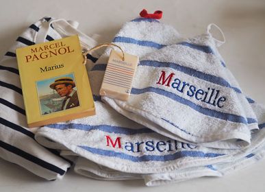 Other bath linens - Mariniere Striped Embroidered Mariniere Hand Towels 70 cm Diameter - NATURE A SUIVRE