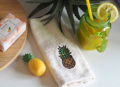 Bath towels - Pineapple Embroidered Hand Towel 30 x 50 - NATURE A SUIVRE