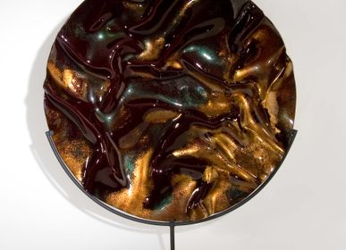 Art glass - Glass Plate on a Table Stand  - EVANS ATELIER