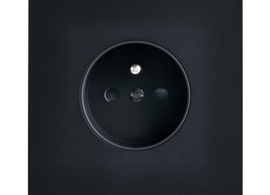 Decorative objects - M Socket on Single Plate in Matte Black - MODELEC