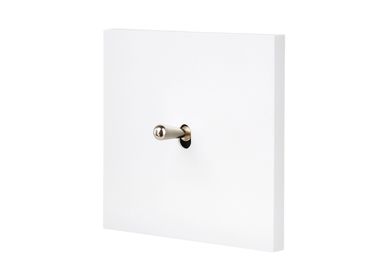 Decorative objects - Désir toggle in steel on Simple Plate in White Soft Touch finish - MODELEC