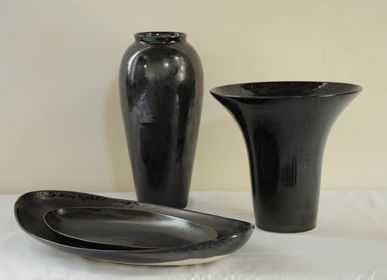 Vases - Vases et plats ovales noirs - CHRISTIANE PERROCHON