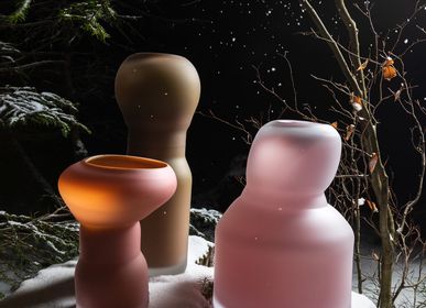 Design objects - Fungus vase, large-wide size, pink and grey - DAVID VALNER STUDIO