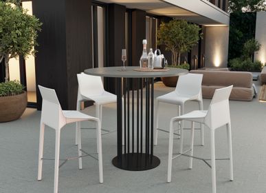 Other tables - Tabula Laborare - Standing table round with concrete top and steel frame - CO33 EXKLUSIVE BETONMÖBEL