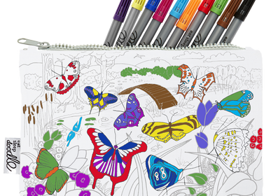 Stationery - colour and learn butterfly pencil case - EATSLEEPDOODLE