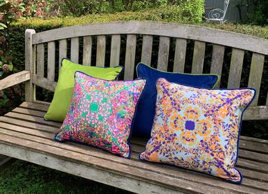 Fabric cushions - Velvet cushion “Spring” - AMÉLIE CHOQUET